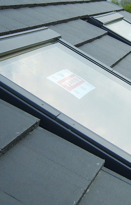 Velux window in tiled roof